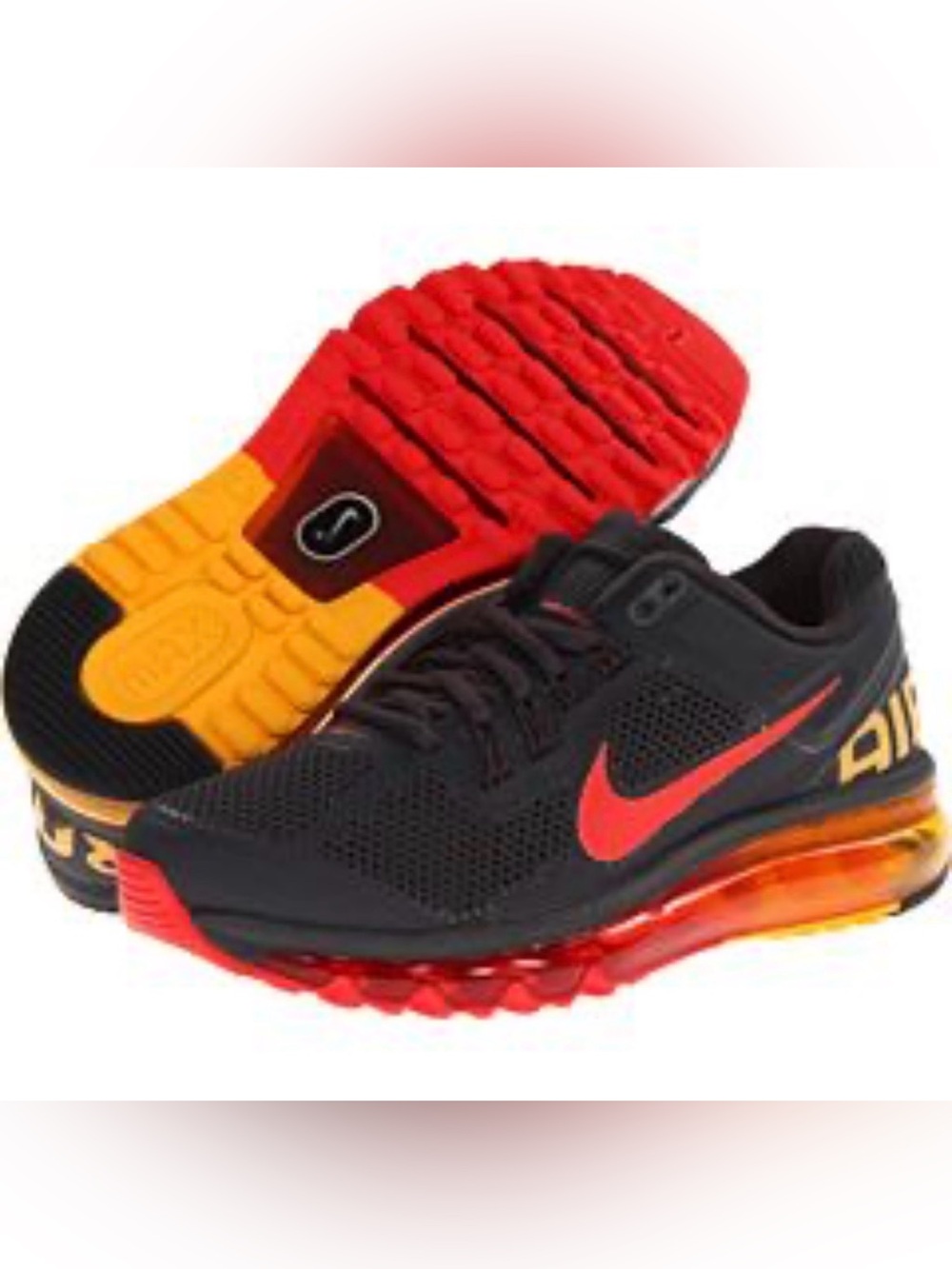 Nike Air Max 2013 Dark Charcoal Red Orange Men's Size 14